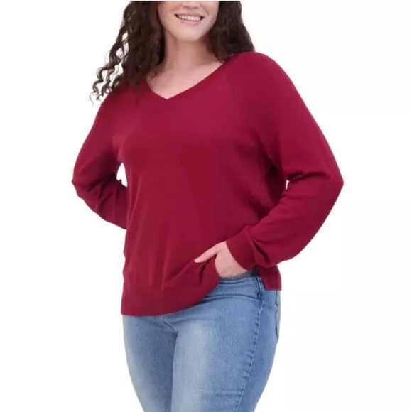 Lucky Brand Women's Cream V-Neck Sweater, X-Large - Picture 7 of 15